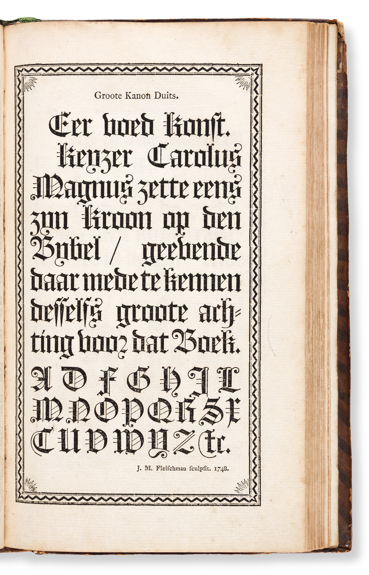 [SPECIMEN BOOK — ENSCHEDE, J., LETTERGIETERY]. Proef van Letteren, Welk gegooten worden in de Nieuwe Haerlemsche Lettergietery. [Presu